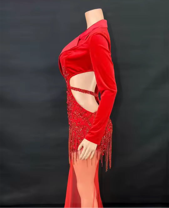 Red crystal Bliss Sexi Dress