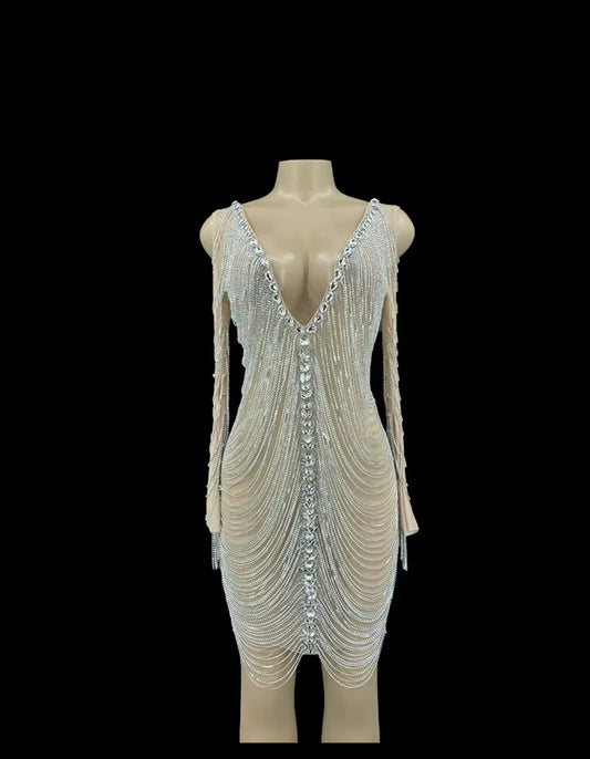 Birthday Party silver dress