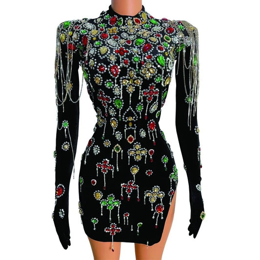 Velvet Stone Mini Dress